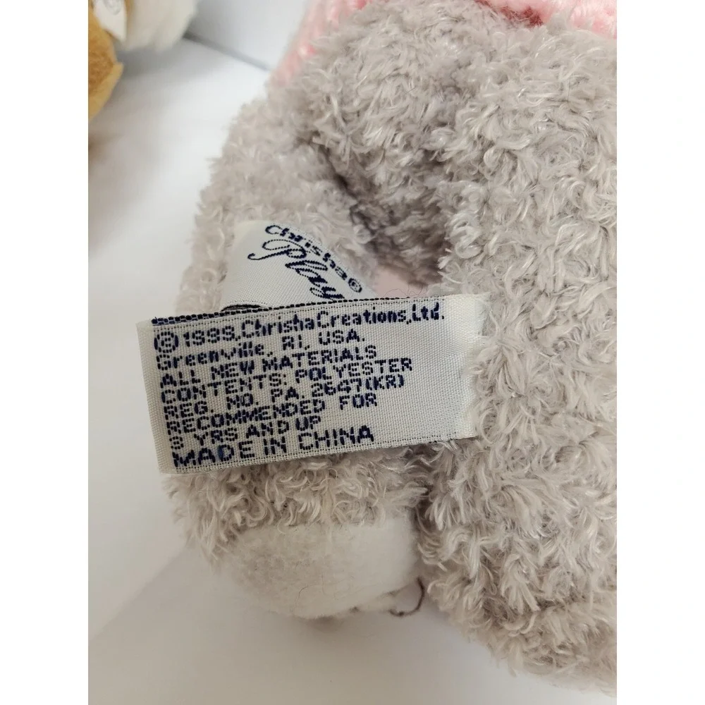 Chrisha‎ Playful Plush EASTER BUNNY RABBIT Gray w/Sweater Legs move VTG 1999